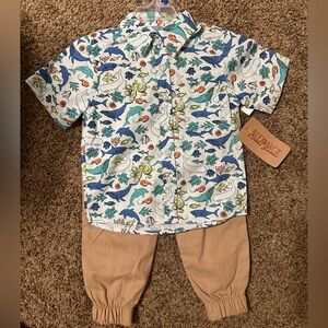 Alex & Jack Sea Life Print Kids Button Down Shirt and Pants
